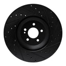 R1 17-23 Mercedes-Benz E43 AMG Rear Left Drilled & Slotted Black Brake Rotor