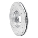 R1 05-09 Ford Five Hundred Front Right Drilled & Slotted Silver Brake Rotor