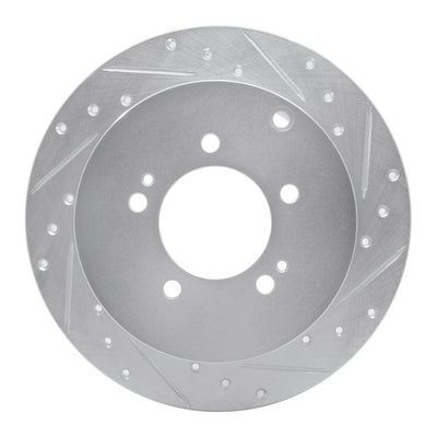 R1 07-15 Mitsubishi Lancer Rear Right Drilled & Slotted Silver Brake Rotor