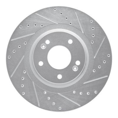 R1 15-21 Kia SEDONA Front Right Drilled & Slotted Silver Brake Rotor