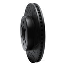 R1 03-03 Dodge Durango Front Right Drilled & Slotted Black Brake Rotor