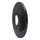 R1 88-94 Buick Regal Rear Left Drilled & Slotted Black Brake Rotor