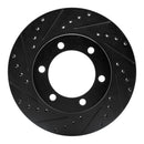 R1 95-04 Toyota 4Runner Front Left Drilled & Slotted Black Brake Rotor