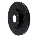 R1 04-19 Ford C-MAX Front Right Drilled & Slotted Black Brake Rotor