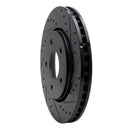 R1 08-16 Chrysler Town & Country Front Right Drilled & Slotted Black Brake Rotor