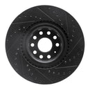 R1 06-13 Audi S3 (Mexico) Front Left Drilled & Slotted Black Brake Rotor