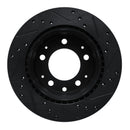 R1 69-83 Porsche 911 Rear Left Drilled & Slotted Black Brake Rotor