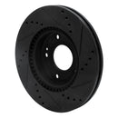 R1 03-13 Hyundai Tucson Front Left Drilled & Slotted Black Brake Rotor