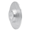 R1 62-80 MG MGB Front Right Drilled & Slotted Silver Brake Rotor