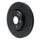 R1 94-02 Mercedes-Benz SL500 Right Front Drilled & Slotted Black Brake Rotor
