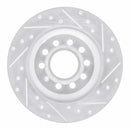 R1 05-11 Audi A6 Quattro Rear Right Drilled & Slotted Silver Brake Rotor