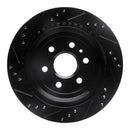 R1 10-16 Cadillac SRX Rear Right Drilled & Slotted Black Brake Rotor