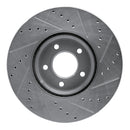 R1 07-13 Mazda 3 Front Left Drilled & Slotted Silver Brake Rotor