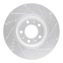 R1 06-10 Pontiac SOLSTICE Front Left Drilled & Slotted Silver Brake Rotor
