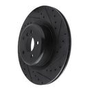 R1 10-14 BMW X6 Rear Right Drilled & Slotted Black Brake Rotor
