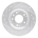 R1 91-99 Acura Legend Rear Right Drilled & Slotted Silver Brake Rotor