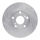 R1 92-06 Lexus ES300 Front Left Drilled & Slotted Silver Brake Rotor