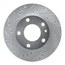 R1 76-82 BMW 528I Front Left Drilled & Slotted Silver Brake Rotor