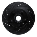 R1 82-87 Volvo 740 Front Left Drilled & Slotted Black Brake Rotor