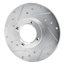 R1 80-83 Subaru STANDARD Front Left Drilled & Slotted Silver Brake Rotor
