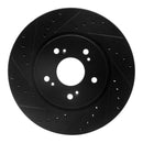 R1 07-16 Acura RDX Front Left Drilled & Slotted Black Brake Rotor