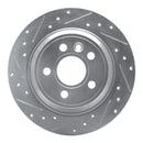 R1 07-10 Volvo S80 Rear Left Drilled & Slotted Silver Brake Rotor