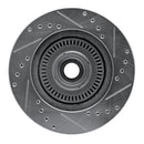R1 87-92 Lincoln Mark VII Front Left Drilled & Slotted Silver Brake Rotor