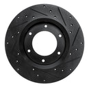 R1 79-80 Toyota Pickup Front Left Drilled & Slotted Black Brake Rotor