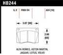 Hawk Blue Jaguar/Aston Martin/Alfa Romeo/Lotus Blue-9012 Front Race Brake Pads