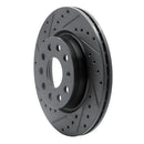 R1 05-15 Volkswagen BORA (Mexico) Front Left Drilled & Slotted Black Brake Rotor