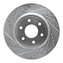 R1 05-24 Nissan Frontier Front & Rear Drilled & Slotted Silver Brake Rotor Set