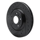 R1 04-08 Cadillac CTS Front Left Drilled & Slotted Black Brake Rotor
