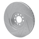 R1 04-06 Audi TT Quattro Right Front Drilled & Slotted Silver Brake Rotor