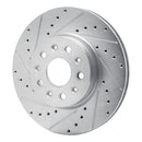 R1 16-25 Cadillac CT5 Front Drilled & Slotted Silver Brake Rotor Set