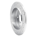 R1 93-04 Chrysler Concorde Rear Right Drilled & Slotted Silver Brake Rotor