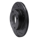 R1 89-94 Suzuki Swift Front Right Drilled & Slotted Black Brake Rotor