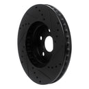 R1 94-99 Toyota Celica Front Left Drilled & Slotted Black Brake Rotor