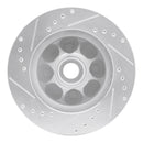 R1 93-93 Ford Mustang Front Right Drilled & Slotted Silver Brake Rotor