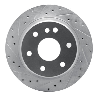R1 00-14 Cadillac Escalade Rear Left Drilled & Slotted Silver Brake Rotor