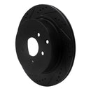 R1 13-24 Infiniti Q60 Front & Rear Drilled & Slotted Black Brake Rotor Set