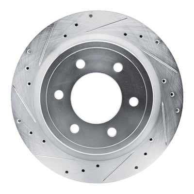 R1 21-25 Ford BRONCO Rear Left Drilled & Slotted Silver Brake Rotor