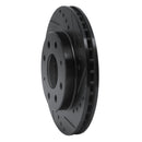 R1 88-07 Dodge Colt Front Right Drilled & Slotted Black Brake Rotor
