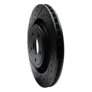 R1 08-14 Chrysler 200 Front Left Drilled & Slotted Black Brake Rotor