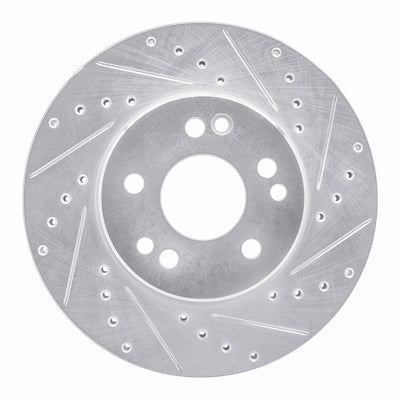 R1 90-95 Mercedes-Benz 300CE Front Right Drilled & Slotted Silver Brake Rotor