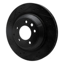 R1 05-18 Porsche Cayenne Rear Left Drilled & Slotted Black Brake Rotor