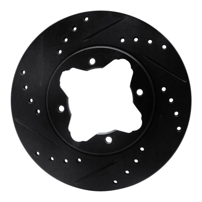 R1 90-97 Acura CL Front Left Drilled & Slotted Black Brake Rotor