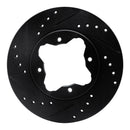 R1 90-97 Acura CL Front Left Drilled & Slotted Black Brake Rotor