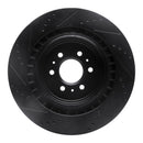 R1 04-11 Cadillac CTS Rear Right Drilled & Slotted Black Brake Rotor