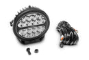 Go Rhino Xplor Blackout Series Round LED Spot Light Beam w/DRL (Surface/Thread Stud Mnt) 7in. - Blk