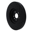 R1 2017-2020 Jaguar F-Pace Front Left Drilled & Slotted Black Brake Rotor